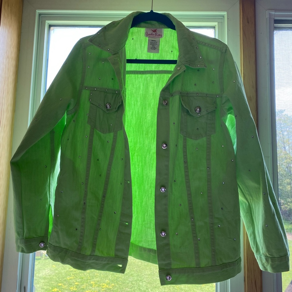 Quaker Factory bedazzled Jean jacket